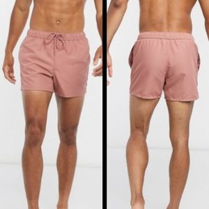Asos Swim Shorts Mens Large Pink Short Length